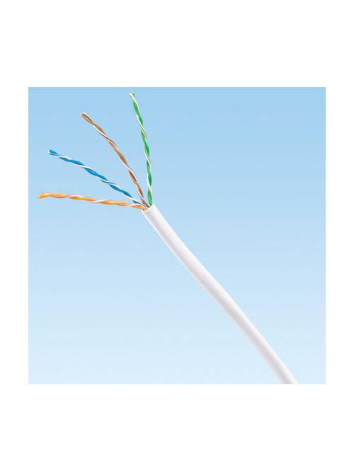 Product image for Panduit PUR5C04WH-U Copper Cable, Cat 5e, 4-Pair, 24 AWG, U/UTP, CMR, White, 1000ft/305m