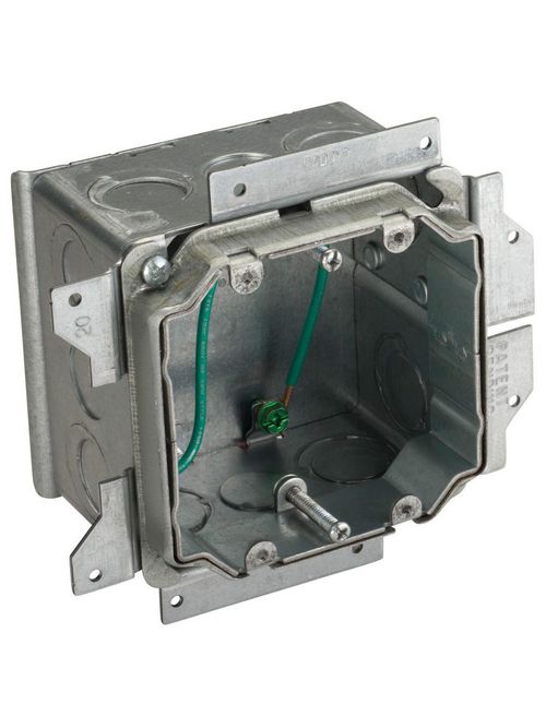 Product image for Caddy A1SFV2GS Caddy All-in-One Stud-Mounted With Adjustable Mud Ring, 2 Gang, 5/8"-1-1/2" Drywall, 2-1/2"