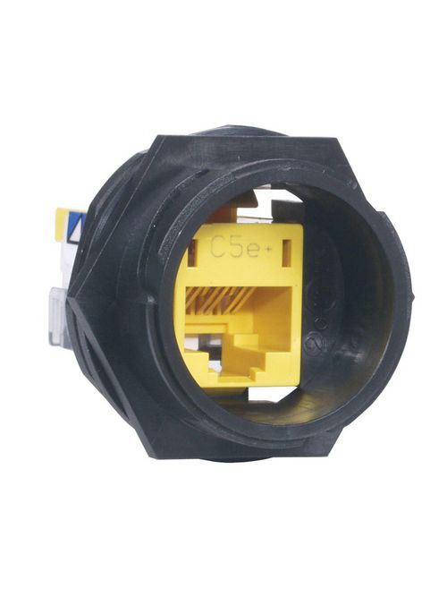 Product image for Hubbell HI5E JACK, HI-IMPACT, 5E, UNI, Yellow