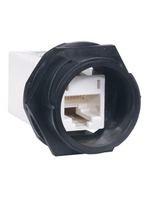Product image for Hubbell HI5EC CAT 5E Hi-Impact Jack In-Line White Coupler