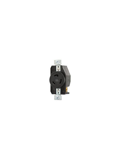 Product image for Eaton Wiring Devices AHL620R 20 Amp 250 VAC 2-Pole 3-Wire NEMA L6-20 Black Locking Single Receptacle