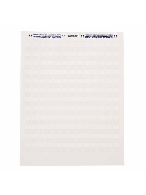Brady LAT-15-361-5 33/Pack 0.5 x 0.75 Inch White/Translucent Polyester Laser Printable Label Brady LAT-15-361-5 33/Pack 0.5 x 0.75 Inch White/Translucent Polyester Laser Printable Label