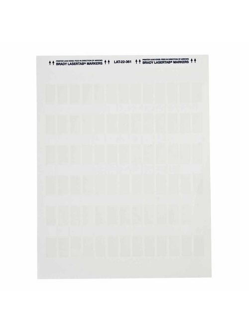 Brady LAT-22-361-5 5070/Pack 0.5 x 1.5 Inch White/Translucent Polyester Laser Printable Label Brady LAT-22-361-5 5070/Pack 0.5 x 1.5 Inch White/Translucent Polyester Laser Printable Label