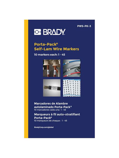 BRADY PWS-PK-3 Wire Mkr,0.217x1.562 BRADY PWS-PK-3 Wire Mkr,0.217x1.562