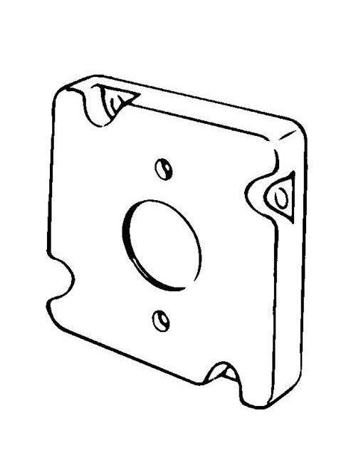 Product image for Appleton Group 8496 4-11/16 Inch 1/2 Inch Raised Steel Surface Single Receptacle Square Box Surface Cover