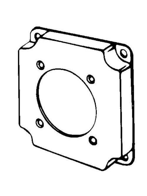 Product image for Appleton 8378 4" Square Surface Cover, 1/2" Raised, 7.0cu.in, One Single Flush Receptacle (2-1/2" Dia.), Steel