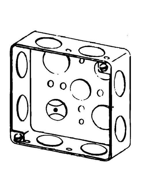 Product image for Appleton 4S3/4-DR 4" Square Outlet/Switch Box, 1-1/2" Deep, 21cu.in, 1/2" & 3/4" Knockouts, Drawn, Steel