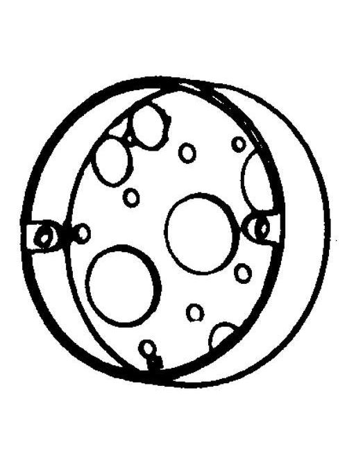 Product image for Appleton Group 510L 3-1/4 Inch 1/2 Inch Deep Hot Dip Galvanized Steel Round Box