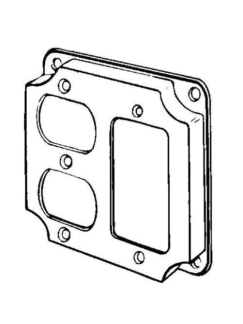 Product image for Appleton 8373N 4" Square Surface Cover, 1/2" Raised, 7.0cu.in, One Duplex Flush / One GFCI Device, Steel