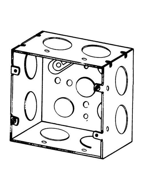 Appleton 4SJD-1 4-11/16 x 2-1/8" 42 In Steel Deep Welded Square Outlet Box