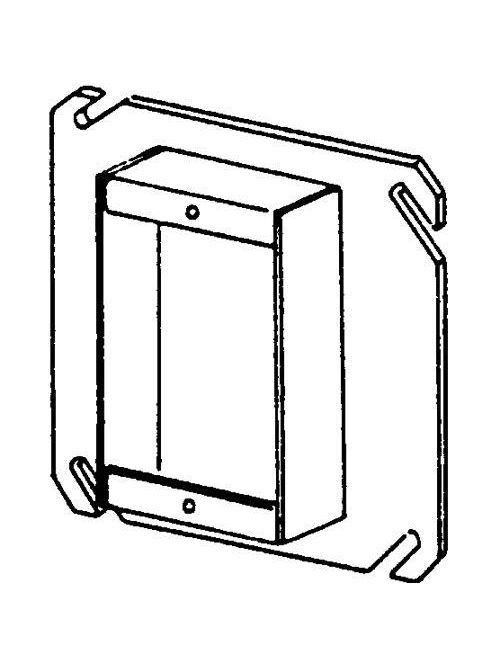 Product image for Appleton 846-125 4" Square Tile Cover / Mud Ring, 1-1/4" Raised, 9.3cu.in, Single Device, Steel