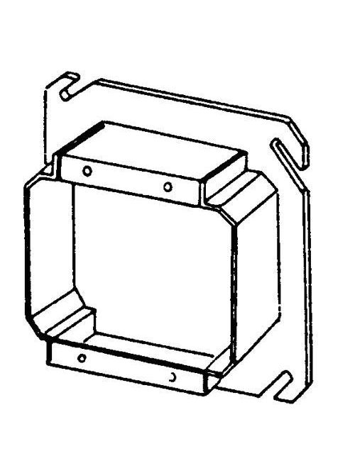 Product image for Appleton 847-125 4" Square Tile Cover / Mud Ring, 1-1/4" Raised, 9.3cu.in, Double Device, Steel