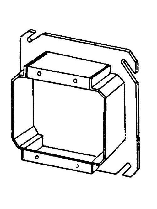 Product image for Appleton 847-150 4" Square Tile Cover / Mud Ring, 1-1/2" Raised, 11.0cu.in, Double Device, Steel