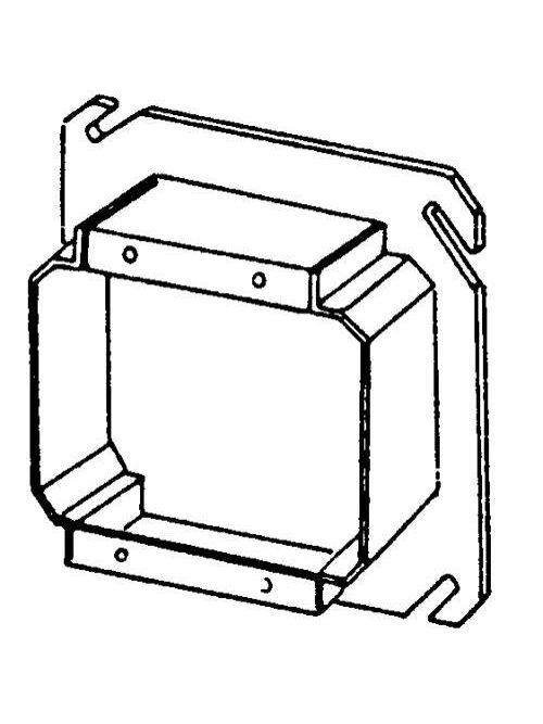 Product image for Appleton 847-200 4" Square Tile Cover / Mud Ring, 2" Raised, 14.8cu.in, Double Device, Steel