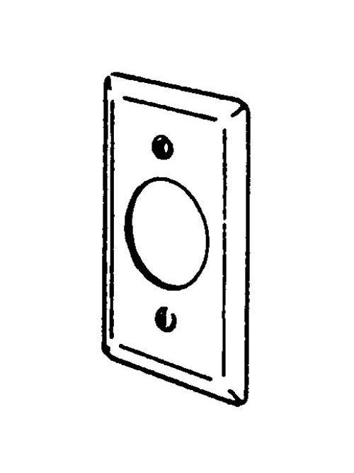 Product image for Appleton 2539 1-Gang Handy Box Cover, Single 1-13/32" Hole, Steel (4" x 2-1/8")