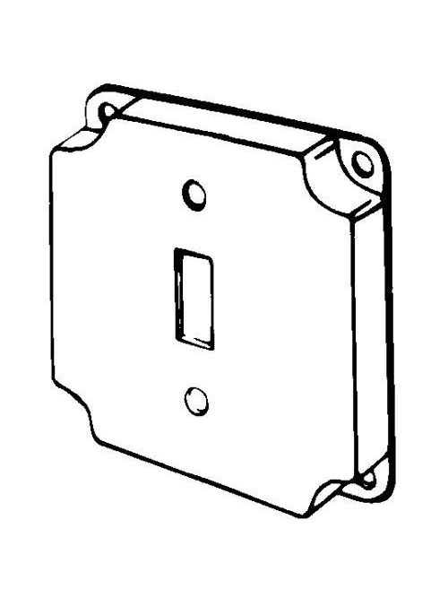 Product image for Appleton 8361 4" Square Surface Cover, 1/2" Raised, 7.0cu.in, One Toggle Switch, Steel