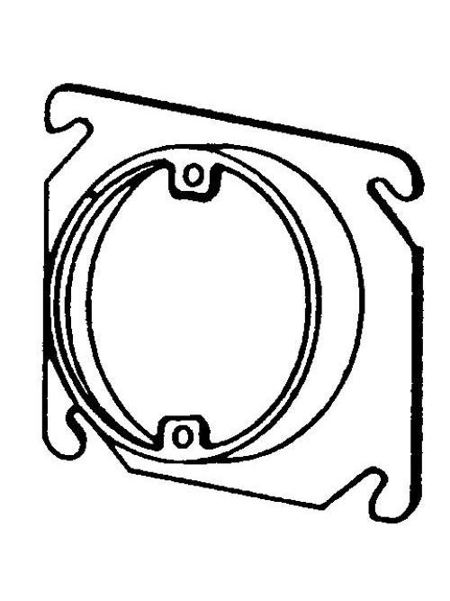 Product image for Appleton 8461B 4" Square Cover / Ceiling Mud Ring, 3/4" Raised, 5.0cu.in, Ears 2-3/4" C to C Open, Steel