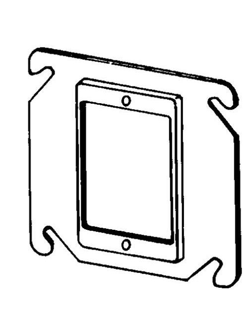 Product image for Appleton 8468B 4" Square Cover / Mud Ring, 1/4" Raised, 2cu.in, Single Device, Steel