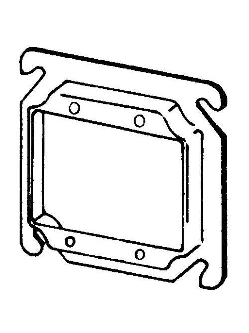 Product image for Appleton 8470A 4" Square Cover / Mud Ring, 1/2" Raised, 6.0cu.in, Double Device, Steel