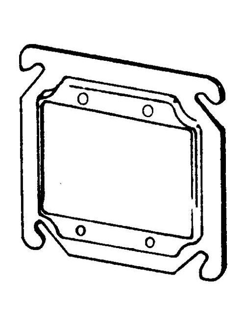 Product image for Appleton 8470B 4" Square Cover / Mud Ring, 1/4" Raised, 3.0cu.in, Double Device, Steel