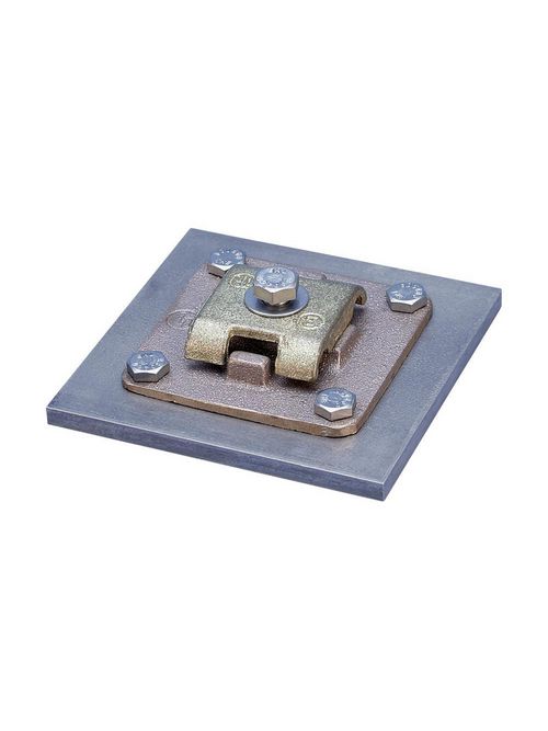 Product image for Erico LPC536 Bonding Plate with Welding Plate, Brass, Class 1 - Class 2 (4/0 Max)