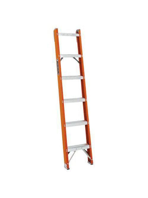Product image for Louisville Ladder FH1008 8 Foot 300 lb Duty Rating Fiberglass Shelf Ladder
