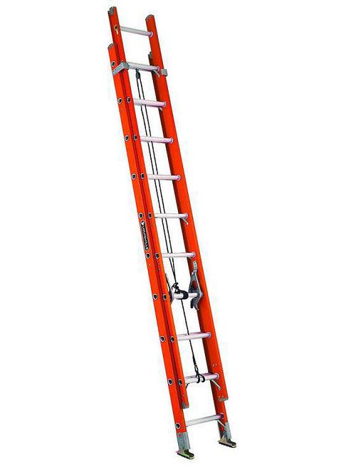 Product image for Louisville Ladder FE3220-E04 20 Foot 300 lb Capacity Fiberglass Extension Ladder with Ridgid Pole Grip