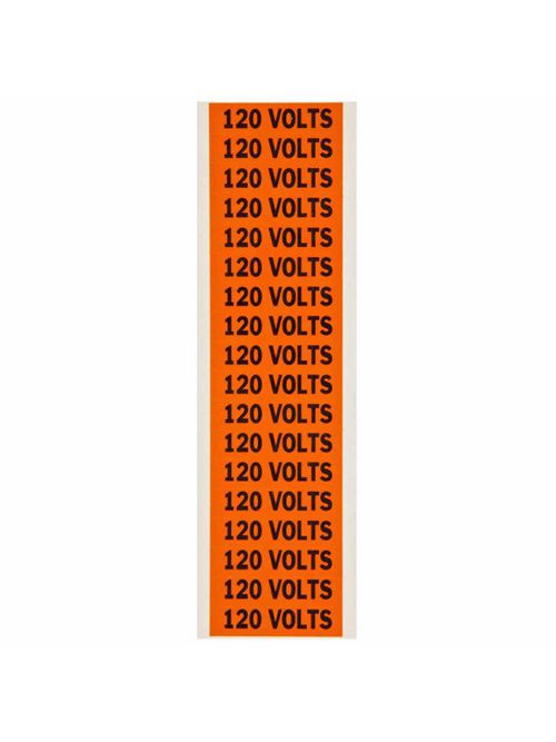 Product image for Brady 44304 120 VOLTS Label, Card of 18 Labels
