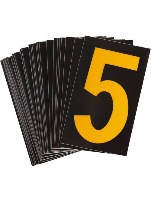 BRADY 5905-5 Label,Bradylite,1"H,Yl BRADY 5905-5 Label,Bradylite,1"H,Yl