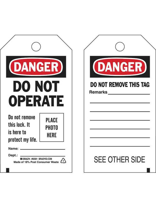 Brady 65501 Self-Laminating Tags Brady 65501 Self-Laminating Tags