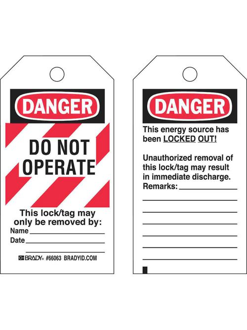 Brady 65520 Lockout Tags Brady 65520 Lockout Tags