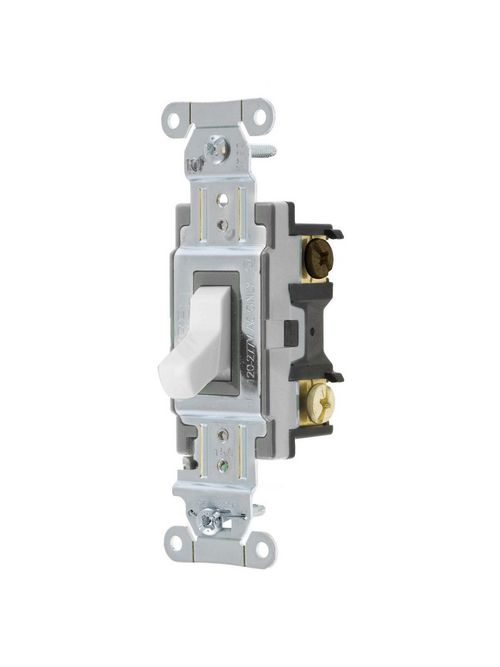Hubbell Wiring Devices CSB315W 15 Amp 120/277 VAC 3-Way White Toggle Switch Hubbell Wiring Devices CSB315W 15 Amp 120/277 VAC 3-Way White Toggle Switch