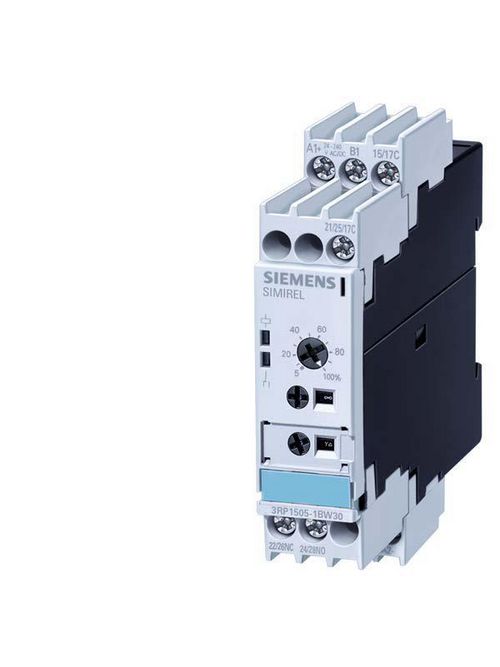 Product image for Siemens 3RP1505-1BQ30 24 VAC/VDC 100 to 127 VAC 0.05 Second to 100 Second 2CO Electronic Solid State Timing Relay