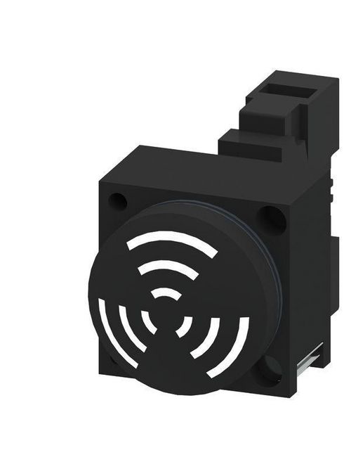 Product image for Siemens 3SB3233-7BA10 22 mm 24 VAC 24 VDC 2.4 kHz Black Plastic Round Acoustic Signaling Device