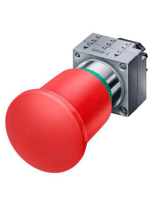 Product image for Siemens 3SB3500-1TA20 22 mm IP67 Red Plastic 2-Position Non-Illuminated Push Button Operator
