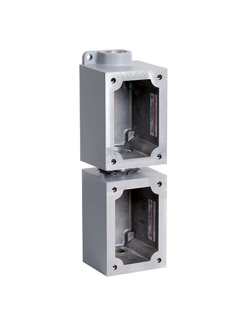 Allen Bradley 800H-2HYX7 2-Gang 1 Inch Feed-Through Push Button Enclosure Base Allen Bradley 800H-2HYX7 2-Gang 1 Inch Feed-Through Push Button Enclosure Base
