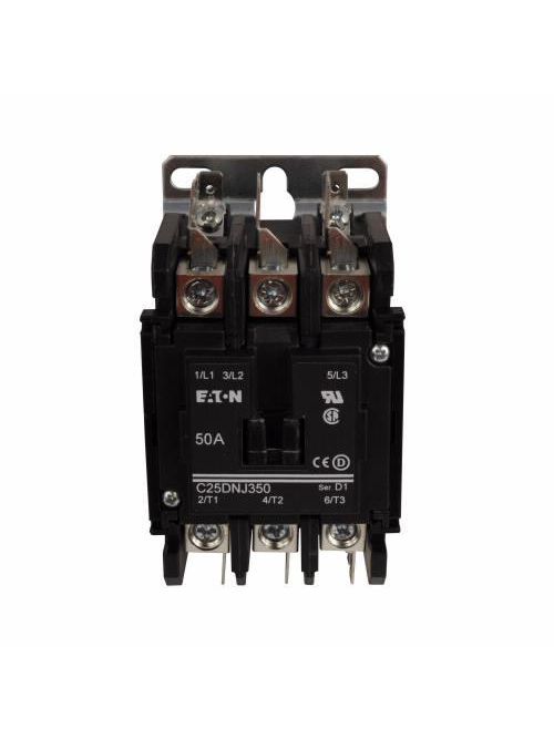 Product image for Eaton Electrical C25DNJ350T 24 Volt 50 Amp 3-Pole Open Type Definite Purpose Contactor
