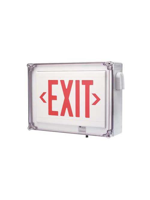 Product image for Hubbell Lighting LN4XRWE 3.81 W 120/277 VAC Precision Molded Thermoplastic AC/Battery Powered LED Exit Sign