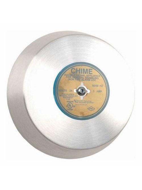 Product image for Edwards Signaling 338-G5 24 VAC Plastic Tipped Stainless Steel Satin Aluminum Surface Mount Single Stroke Chime