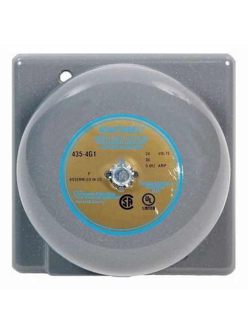 Product image for Edwards Signaling 435-4G1 4 Inch Gong 24 VDC 0.062 Amp 100 dB Round Vibrating Bell