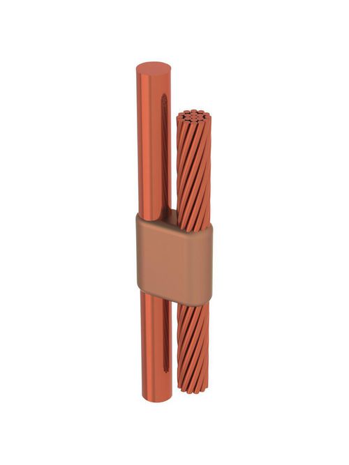 Product image for Erico GPR161V Cable to Ground Rod or Other Rounds, GP, Copper-bonded, 0.625" dia, #2 Concentric