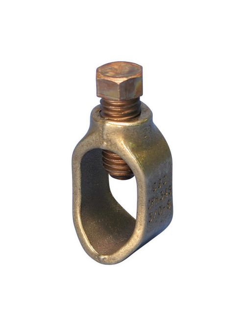 Product image for Erico HDC34SP Ground Rod Clamp, Rod to Conductor, Bronze, Silicon Bronze, 3/4" dia, #8 Solid-3/0 Stranded, 10mm Solid-70mm Stranded, 9/16" Wrench