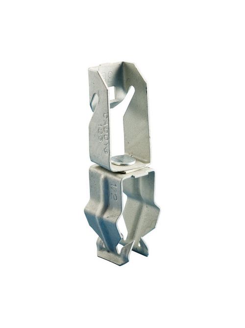 Product image for Caddy 12312P 123-P Conduit to Z Purlin Clip, 3/4" EMT, 1/2" Rigid, 0.866"-1.181" OD, 0.06"-0.1" Flange