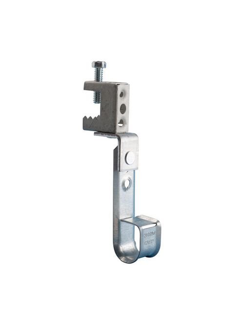 Product image for Caddy CAT12BCB Caddy Cablecat J-Hook with BC Beam Clamp, Swivel, 3/4" dia, 1/8"-1/2" Flange