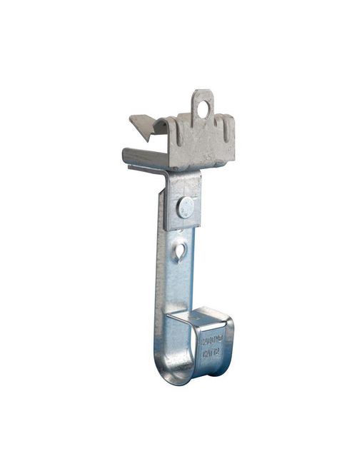 Product image for Caddy CAT12912 Caddy Cablecat J-Hook with Hammer-On Flange Clip, Swivel, Steel, Spring Steel, 3/4" dia, 9/16"-3/4" Flange