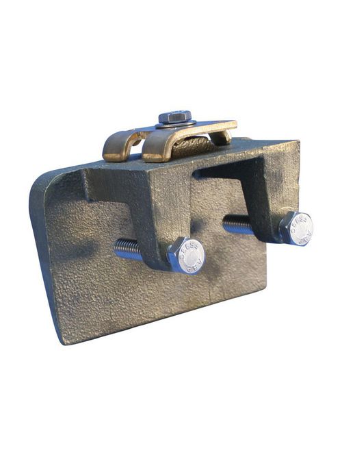 Product image for Erico LPC557 Cast Two Bolt Beam Bonding Clamp, Copper, 1" Max Flange Thickness