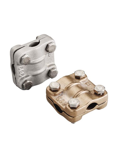 Product image for Erico LPA595 Cross-Run Cable Connector, Aluminum, Bare