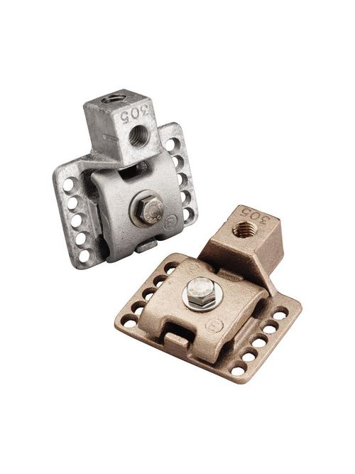 Product image for Erico LPC30538 Air Terminal Base, Imperial Thread, Copper, Bare, 3/8 UNC Thread, Horizontal or Vertical