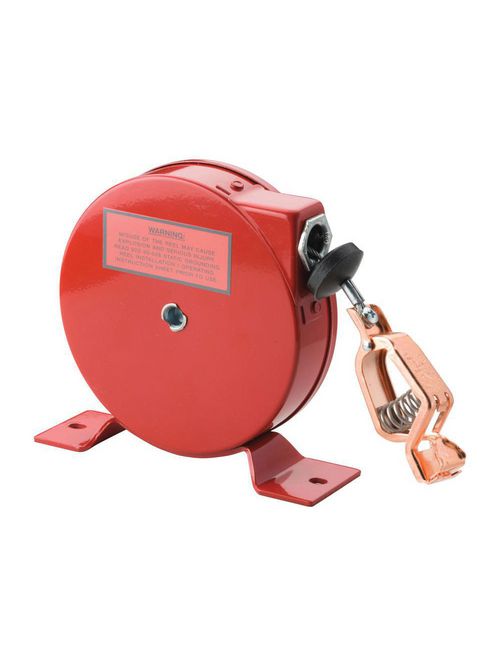 Product image for Erico B2618B Static Grounding Cable Reel, Bare Cable, for tanker trucks and rail cars, 50'