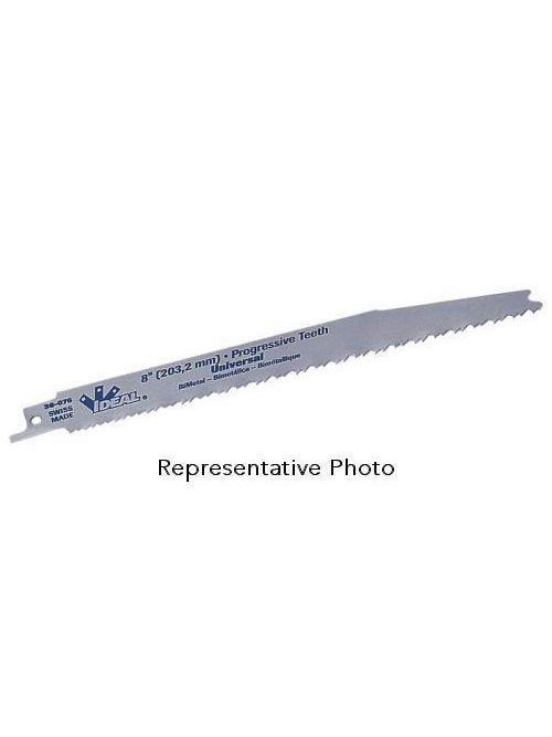 Ideal Industries 36-096 7/8 x 0.062 x 9 Inch 10 TPI Bi-Metal Universal-Shank Taper Back Reciprocating Saw Blade Ideal Industries 36-096 7/8 x 0.062 x 9 Inch 10 TPI Bi-Metal Universal-Shank Taper Back Reciprocating Saw Blade